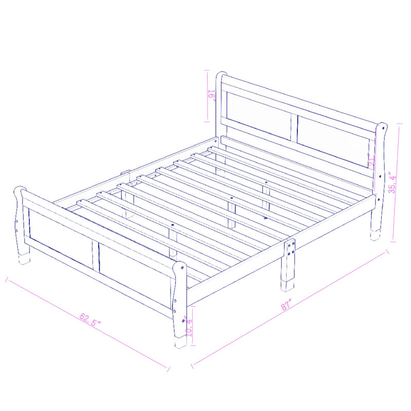 Red Barrel Studio® Queen Size Wood Platform Bed Wayfair